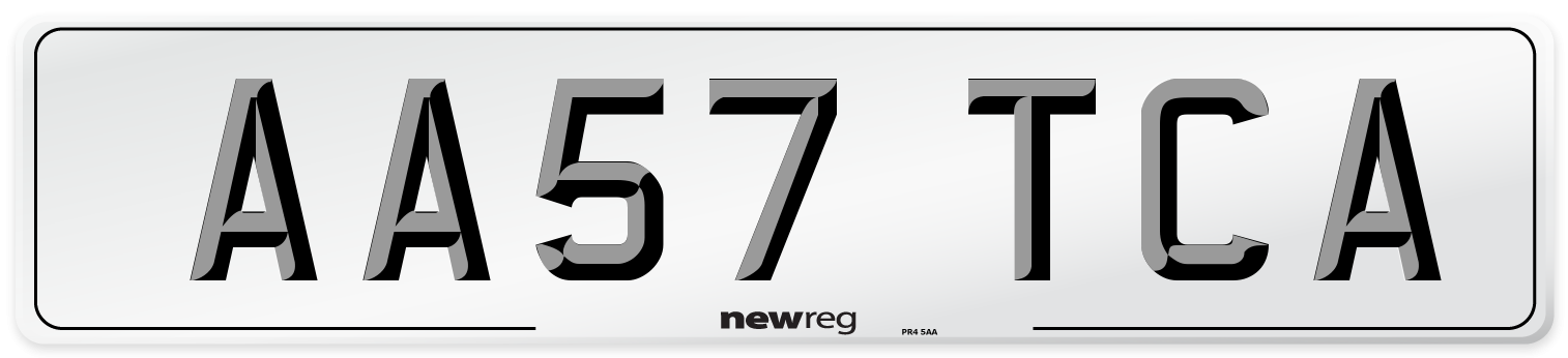 AA57 TCA Number Plate from New Reg
